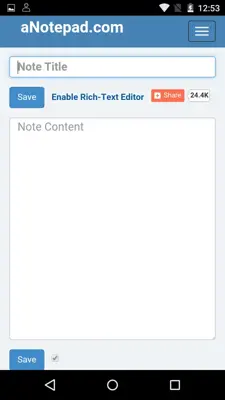 NotePad android App screenshot 2