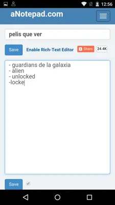 NotePad android App screenshot 3